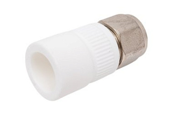 Муфта комбинированная для соединения PPR-PEX труб 20х16 (200/20) (Valfex) БЕЛАЯ К