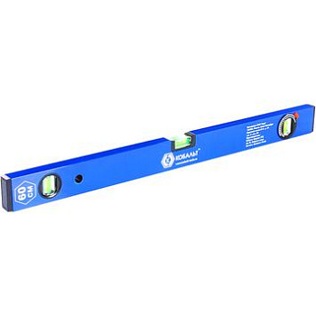 Уровень строительный КОБАЛЬТ Комфорт, 600 мм, профиль 20 x 49 мм, 2 глазка и 1 поворотн., точность 1