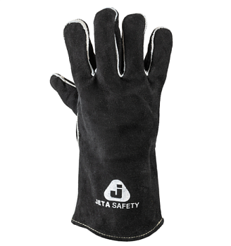 Краги спилковые с подкладкой ткани и флиса Jeta Safety,черные