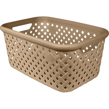Корзина д/хранения Plast Team Rattan 30л 514х330х234 мм шоколадный мокко