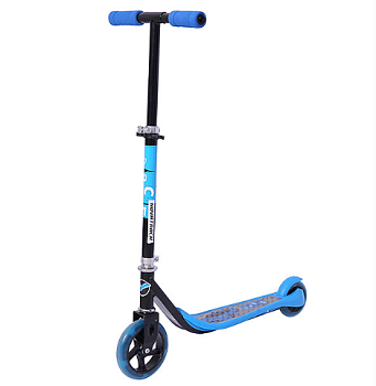 Самокат для детей NOVATRACK JUNGLE сталь+пластик, нескладной, max50кг, колеса свет.PU 145*100мм, син
