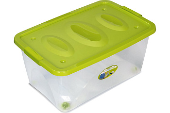 Ящик универсальный "Астело" 600х400х280мм на колесиках оливковый