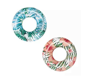 Круг Bestway д/плавания Tropical Palms d=119см, 12+, ремкомплект, микс
