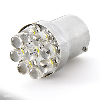 Лампа-диод 12V T20x36-7443  (9LED)  White NordYada