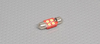 Лампа светодиодная 11-31 (SV8,5) 4 SMD 3030 диода, салонная 12-24V радиатор