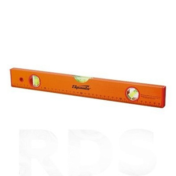 Уровень алюминиевый, 400 мм, 3 глазка, желтый, линейка// Sparta