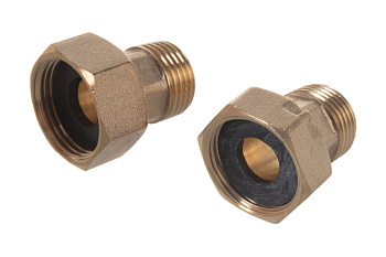 Штуцер для счётчика воды с накидной гайкой 1/2" (2шт), MP