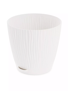 Горшок цв. "Флис" с прикорневым поливом 3л (белый) 
