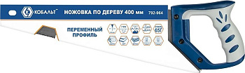 Ножовка по дереву КОБАЛЬТ 400мм, шаг 3,5мм/7 TPI, закаленный зуб, 3D-заточка, двухкомпон. рукоятка