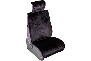 Накидка сиденья меховая искусственная мутон 5 предм. SKYWAY ARCTIC Черный Гладкая