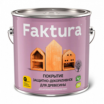 Покрытие FAKTURA защитно-декоративное для древесины орегон, 2,5л Покрытие FAKTURA защитно-декоративное для древесины орегон, 2,5л