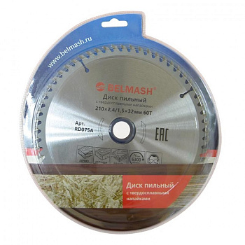 Диск пильный BELMASH 210*2,4/1,5х32мм 60T 210*2,5/ 1,5*32mm 60T