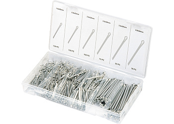 Набор шплинтов, S головки х L: 1,6х25, 2,3х25, 2,3х38, 3,1х32, 3,1х50, 4х63 мм, 555 предметов Сибрте