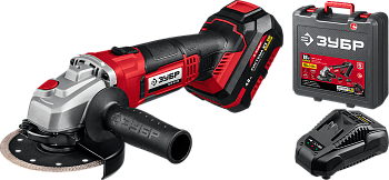 УШМ ЗУБР 18В, 1 АКБ (4Ач), в кейсе