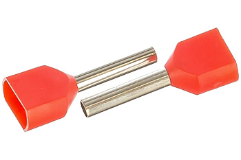 Наконечник штыревой втулочный изолированный (двойной) НШвИ (2) 1,5х12 красный