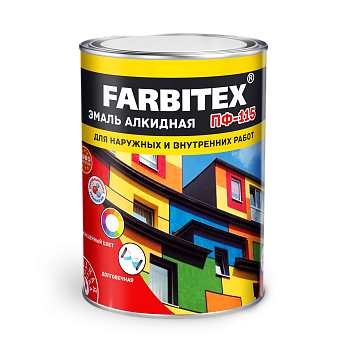Эмаль алкидная ПФ-115 FARBITEX, изумрудная, 10кг Эмаль алкидная ПФ-115 FARBITEX, изумрудная, 10кг