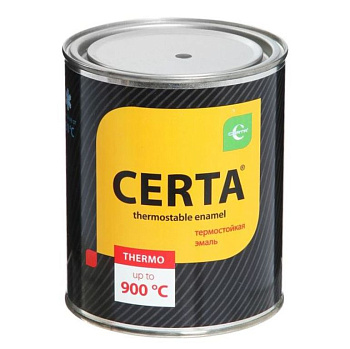 Эмаль термостойкая "Церта" черная 0,8кг CERTA 900С, 800С