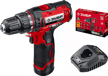 Дрель-шуруповерт ЗУБР 12В 1 АКБ (2Ач)