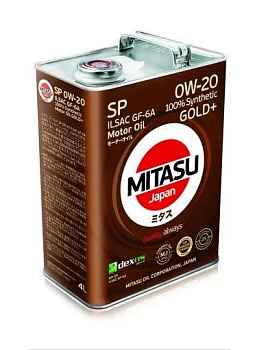 Масло моторное MITASU GOLD Plus SP 0w20   4л синтетическое для бензиновых двигателей  Яп