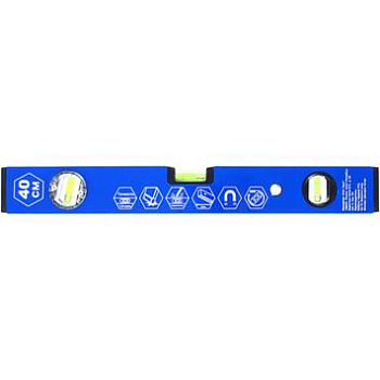 Уровень строительный КОБАЛЬТ Комфорт, 400 мм, профиль 20 x 49 мм, 2 глазка и 1 поворотн.