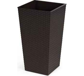 Кашпо напольное "Ротанг" 340х320х615мм (со вставкой)(мокко) 