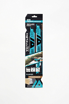 Пилки сабельные METALLICA Optima S2345X 200/175мм шаг 2,5-4,3мм, HCS Progressor, по дереву 2шт Пилки сабельные METALLICA Optima S2345X 200/175мм шаг 2,5-4,3мм, HCS Progressor, по дереву 2шт