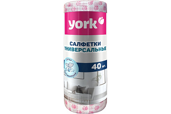 Салфетки вискозные  Тюльпан Премиум в рулоне YORK 40шт. (25х40 см)