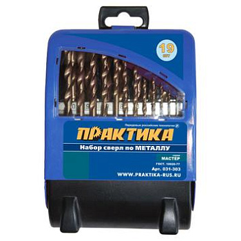 Набор сверл по металлу ПРАКТИКА "Сделай Сам" 19шт, 1-10 мм в кассете