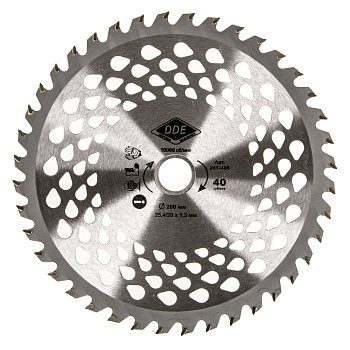 Диск для кустореза DDE WOOD CUT твердосплавный, 40 зубьев, 200 х 25,4/20 мм (толщина = 1,3 мм)
