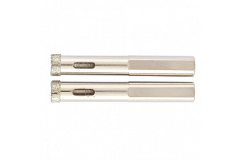 Сверло алмазное по керамограниту, 8х67мм, 3-гранный хвостовик 2шт Matrix