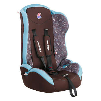 Кресло детское автомобильное 9-36 кг Kids Planet "Meteor" шоколадные буквы, 1-12 лет