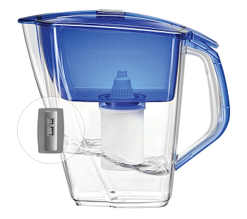 Фильтр-кувшин для очистки воды "БАРЬЕР Гранд Нео" ультрамарин в к-те "Барьер № 4"(Стандарт) 4,2/1,7л