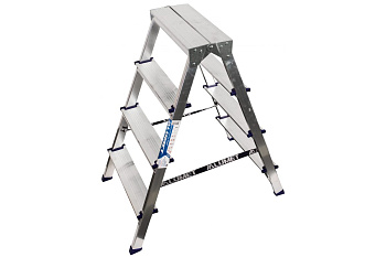 Стремянка алюминиевая двухсторонняя 4 ступени (Алюмет)