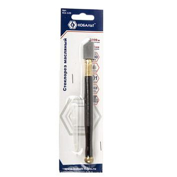 Стеклорез КОБАЛЬТ 1-роликовый, металлическая рукоятка, масляный , 2-8 мм, 5000 м, блистер