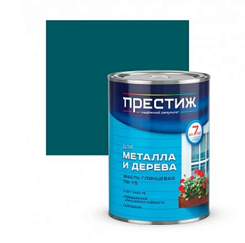 Эмаль глянцевая для металла и дерева ПРЕСТИЖ СТАНДАРТ ПФ-115 СИНЕ-ЗЕЛЕНЫЙ RAL 6004 0,9 кг