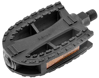 Педали FP-618 FEIMIN, ось 1/2" со светоотражателями, пластиковые чёрные