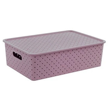 Корзинка "Береста" 7,5л 350х245х105мм с крышкой (сирень)