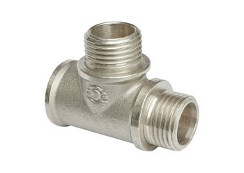Тройник никелированный переходной с двумя переходами на нар.р. VALFEX BP3/4"xHP1/2"xHP3/4"
