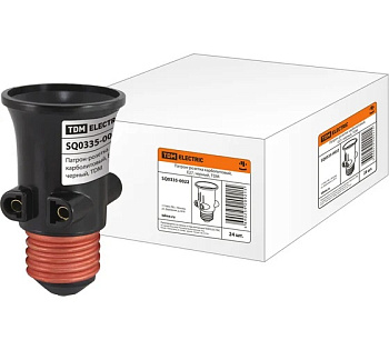 Переходник патрон розетка Е27 черный 1/600/24 G1789