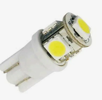 Лампа светодиодная Т10 (W2,1-9,5d) белая, COB диода FL, (б/цокольная) 12v
