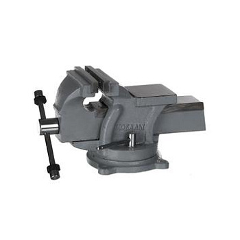 Тиски слесарные поворотные КОБАЛЬТ стальные, ширина губок 100мм, захват 100мм, 7кг, наковальня