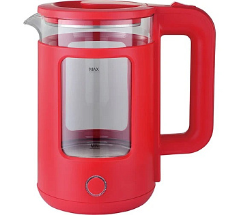 Чайник ENERGY E-256 (1.5л) стекло, красный