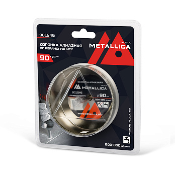 Коронка алмазная METALLICA Ultra  90х70 мм, #46, с сверлом, по керамограниту, плитке