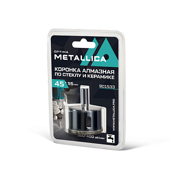 Коронка алмазная METALLICA Optima 55x55 мм, #80, по стеклу, плитке