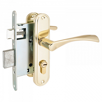 Замок врезной с/руч АЛЛЮР 3В 4-103 CP хром, GP латунь