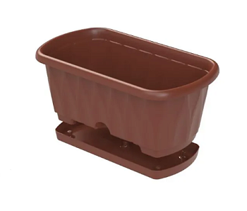 Ящик для растений «Домашний сад» 40см 9л (с поддоном и системой прикорневого полива) (40×22,5×17см)