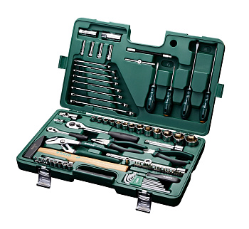 Набор метрич.торц.гол-к и ключей SATA 1/4"DR и 1/2"DR 80 предметов