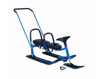 Снегокат "TWINS BABY PUSH" 505 с толкателем (рама синий)