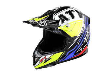 Шлем кроссовый YM-915 "YAMAPA",  white-blue, размер M Шлем кроссовый YM-915 "YAMAPA",  white-blue, размер M