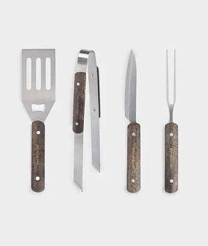 Набор для барбекю 4пр: вилка 29х2см/щипцы 33х2.5см/лопатка 29х7см/нож 29х2.5см в чехле